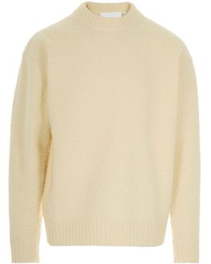 Axel Arigato Patch Beyond Crew Neck Sweater With Ribbed Hem - Natural