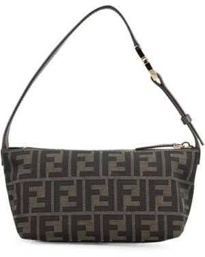 Fendi Ff Jacquard Pouch - Black