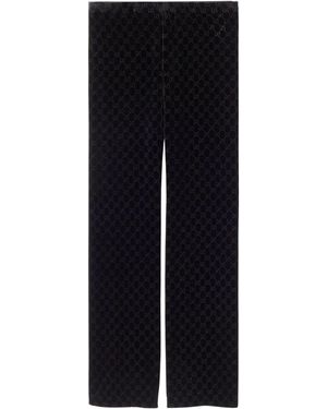 Gucci Gg Velvet Trousers - Black