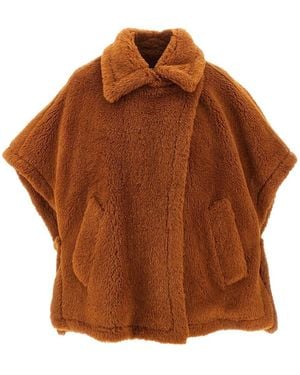Max Mara Tebe Wool Cape - Brown