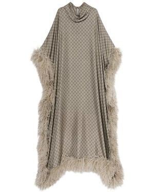 Gucci Printed Silk Long Kaftan Dress - Natural