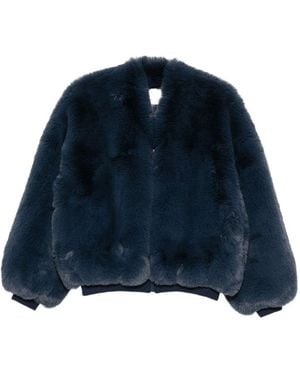 Frankie Shop Senna Faux Fur Jacket - Blue