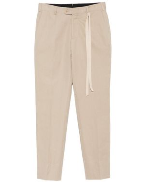 Brioni Pienza Cotton And Linen Trousers - Natural