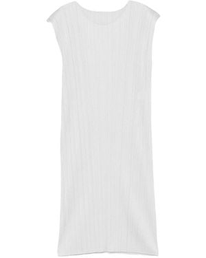 Pleats Please Issey Miyake Pleated Short Dress - White