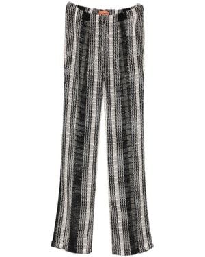 Missoni Cotton Blend Striped Trousers - Grey
