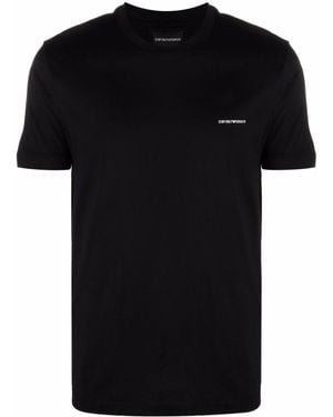 Emporio Armani Logo Cotton Blend T-Shirt - Black
