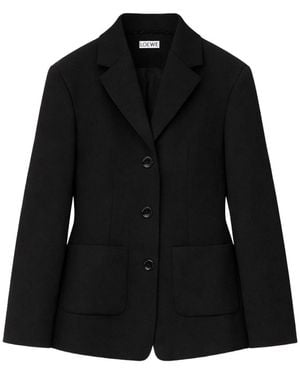 Loewe Wool Single-Breasted Jacket - Black