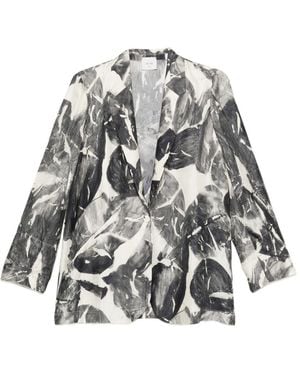 Alysi Printed Single-Breasted Jacket - White