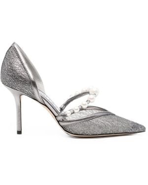 Jimmy Choo Aurelie Glittered Court Shoes - White