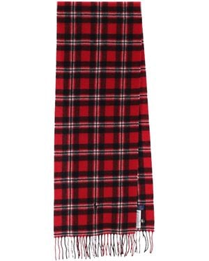 Polo Ralph Lauren Checked Fringe Scarf - Red