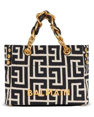 Balmain Borsa Shopping Con Motivo Monogram - Nero