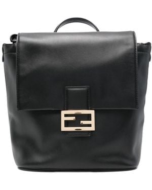 Fendi Small Leather Backpack - Black