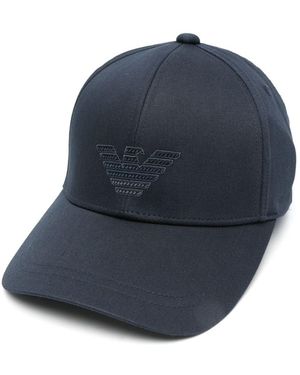 Emporio Armani Logo Cotton Baseball Cap - Blue