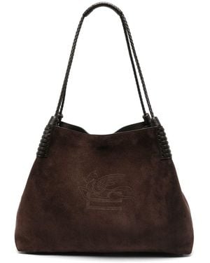 Etro Large Leather Tote Bag - Black