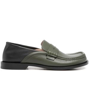 Loewe Campo Leather Loafers - Green