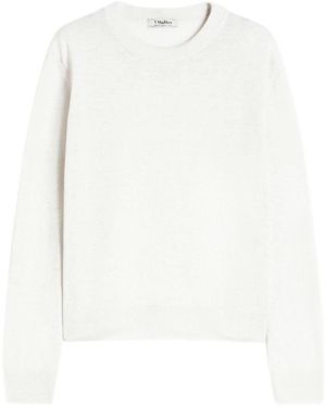 Max Mara Linen Crewneck Jumper - White