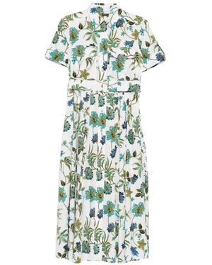 Fay Printed Cotton Chemisier Dress - Green