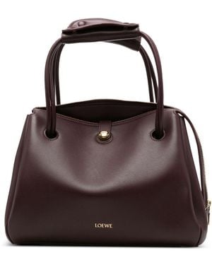 Loewe Madrid Medium Leather Handbag - Black