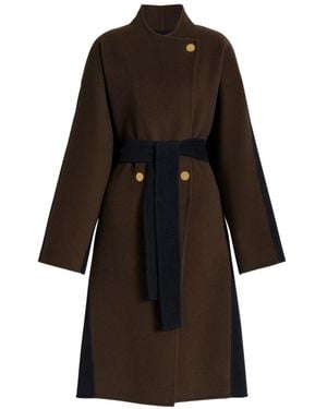 Alberta Ferretti Wool And Cashmere Long Coat - Green