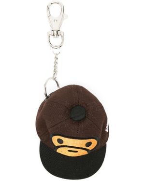 A Bathing Ape Milo Face New Era Cap Keychain - Brown