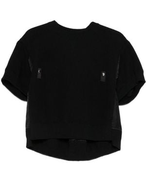 Sacai Cotton And Nylon Top - Black