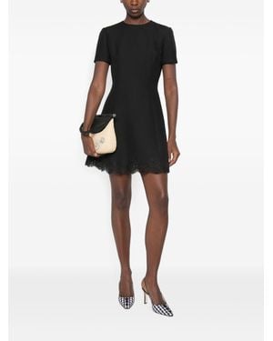 Valentino Wool And Silk Blend Mini Dress - Black