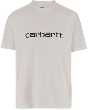 Carhartt Logo Cotton T-Shirt - Grey