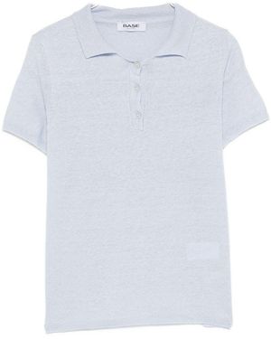Base London Linen And Cotton Blend Polo Shirt - White