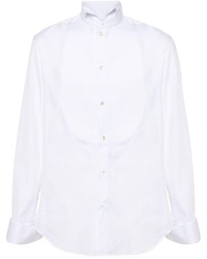 Giorgio Armani Cotton Smoking Shirt - White