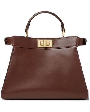 Fendi Peekaboo Iseeu Leather Handbag - Brown