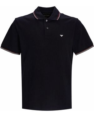 Emporio Armani Embroidered Logo Polo - Black
