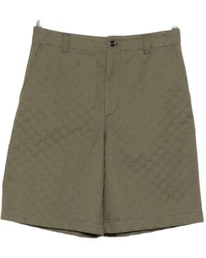 Gucci Gg Canvas Bermuda Shorts - Green