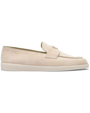 Prada Suede Leather Loafers - White