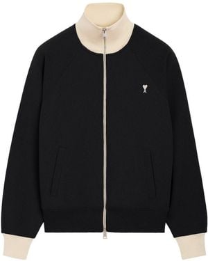Ami Paris Felpa Con Zip Ami De Coeur - Nero