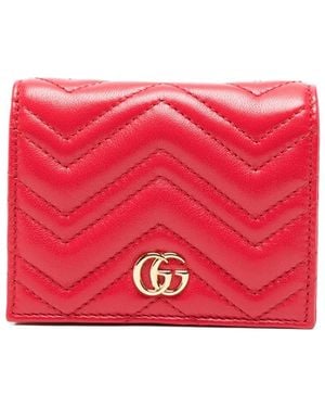 Gucci Gg Marmont Small Leather Wallet - Red