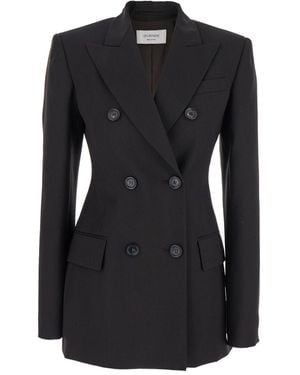Sportmax Tailored Jacket With Peak Lapels And Flap Pockets - Black