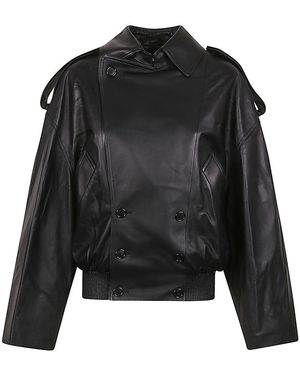 Loewe Leather Balloon Jacket - Black
