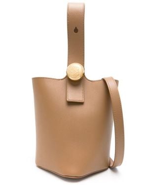 Loewe Pebble Mini Leather Bucket Bag - White
