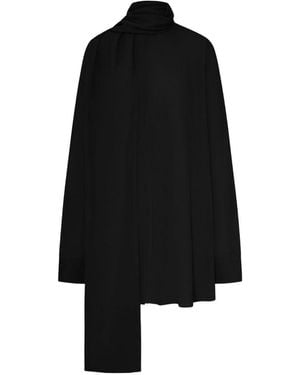 TOTEME Draped Scarf Blouse - Black