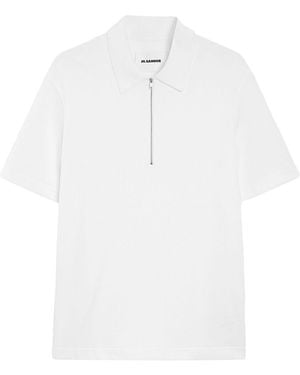 Jil Sander Zip-Up Polo Shirt - White