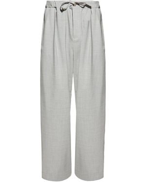 Loewe Wool Drawstring Pants - Grey