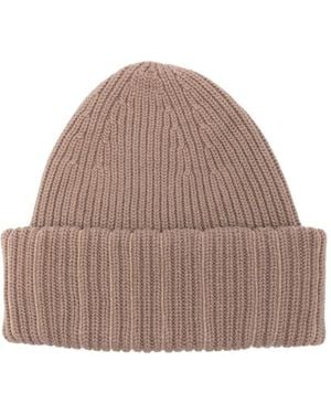 Fabiana Filippi Ribbed Metallic-Thread Beanie Hat - Brown