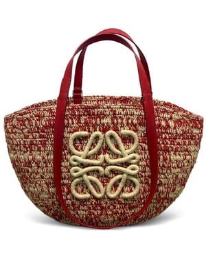 Loewe Paula's Ibiza Eclipse Medium Rafia Tote - Pink