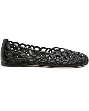 Loewe Petal Anagram Ballet Flats - Black