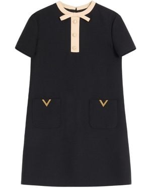 Valentino Wool And Silk Blend Dress - Black