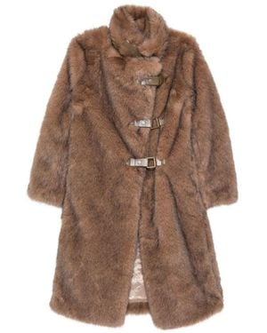 Molliolli Bee Faux Leather Coat - Brown