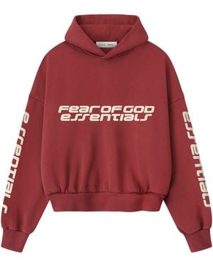 Essentials Heavy Fleece Cropped Relaxed Sweatshirt - Red