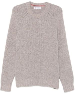 Brunello Cucinelli Cashmere And Silk Crewneck Jumper - Grey