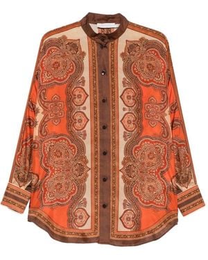 Zimmermann Relaxed Paisley Shirt - Orange