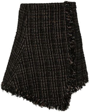 Sacai Tweed Wool Mini Skirt - Black